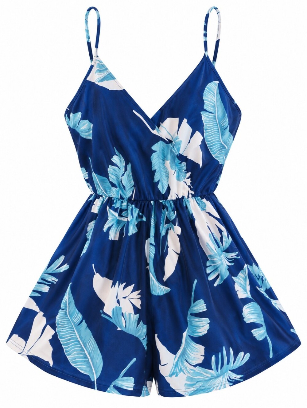 Blue Floral Tropical Romper